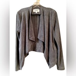 BB Dakota Gray Faux Suede Draped Jacket
